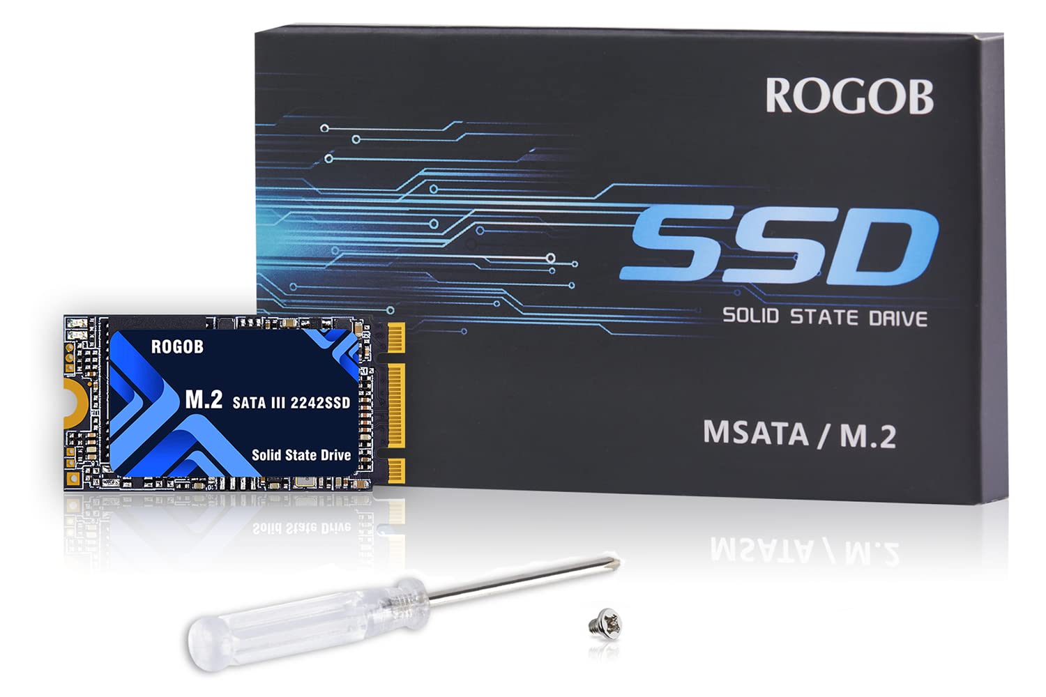 ROGOB 1TB M.2 SATA SSD 2242 NGFF B&M Key Internal Solid State Drive 6Gb/s for Desktop Laptop PC