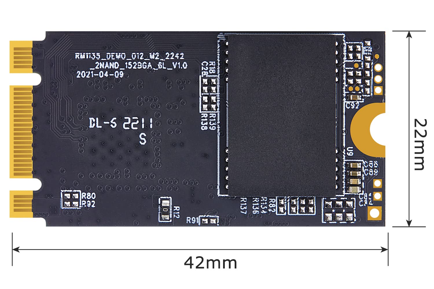 ROGOB 1TB M.2 SATA SSD 2242 NGFF B&M Key Internal Solid State Drive 6Gb/s for Desktop Laptop PC