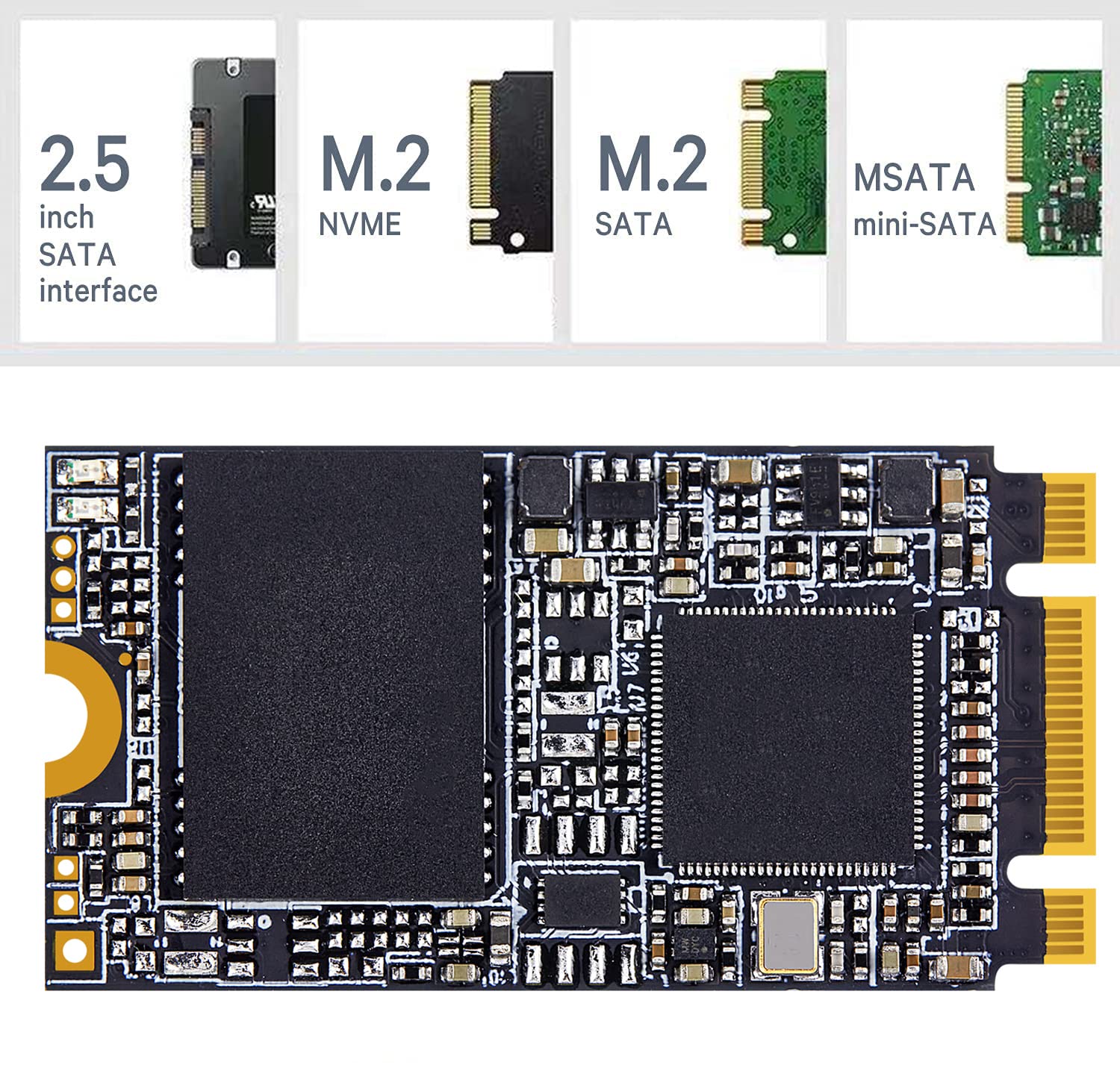 ROGOB 1TB M.2 SATA SSD 2242 NGFF B&M Key Internal Solid State Drive 6Gb/s for Desktop Laptop PC