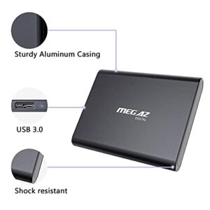 MEGAZ DIGITAL 500GB Portable External Hard Drive, HDD USB 3.0 Compatible for PC, Mac, Laptop, Chromebook, Grey