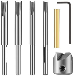 7 Pieces Pen Barrel Trimmer Kit Pen Barrel Trimming System Mill Trimmer Set 7 mm 8 mm 3/8 Inch 10 mm Cutter Shafts, Cutting Head Sleeve Adapter Hex Key Wrench for Woodworking Pen Kit Preparation