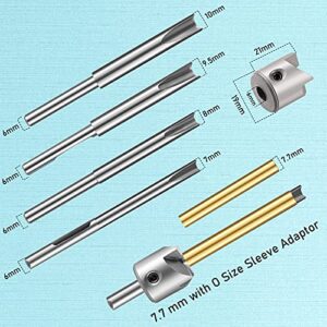 7 Pieces Pen Barrel Trimmer Kit Pen Barrel Trimming System Mill Trimmer Set 7 mm 8 mm 3/8 Inch 10 mm Cutter Shafts, Cutting Head Sleeve Adapter Hex Key Wrench for Woodworking Pen Kit Preparation