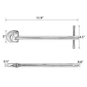 QYQRQF Adjustable Basin Wrench, 11" Adjustable Tap Nut Spanner Telescopic Basin Spanner for Fixing Back and Union Nuts Under Sink (3/8-1 in.)