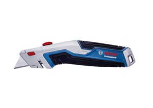 bosch professional 1600a01v3h universal knife with a retractable compartment in the handle (incl. three trapezoid blades), blue