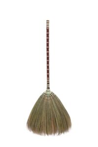 sn skennova - asian straw broom witch broom undecorated wedding jumping broom with bamboo stick handle (dark brown)