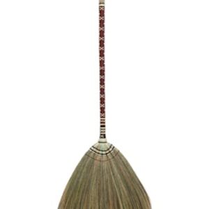 SN SKENNOVA - Asian Straw Broom Witch Broom Undecorated Wedding Jumping Broom with Bamboo Stick Handle (Dark Brown)