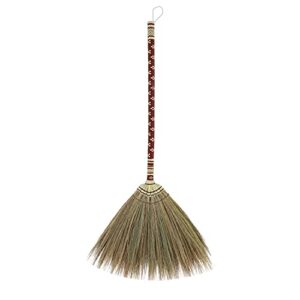 SN SKENNOVA - Asian Straw Broom Witch Broom Undecorated Wedding Jumping Broom with Bamboo Stick Handle (Dark Brown)