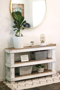 three tier slatted console (white combo)