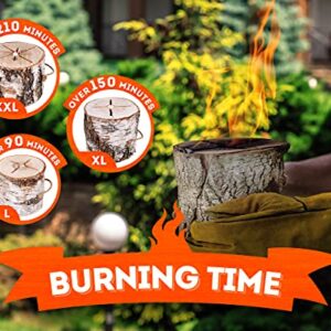 Zorestar Birch Bonfire Wood Log L-Size with fire Starters for Fireplace Inside - 100% Natural Cooking Firewood for Fire Pit, Campfire, Bonfire and Grill, Swedish Candle 6.4 lbs