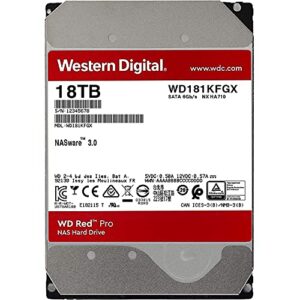 Western Digital - WD Red Pro 18TB 3.5" NAS Hard Disk Drive - 7200 RPM, SATA 6 Gb/s, CMR, 256 MB Cache, 3.5" Internal HDD, Crypto Chia Mining - WD181KFGX - BROAGE HDMI Cable