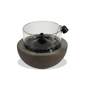 Fire Island - 10.5 Inch Outdoor Patio Tabletop Citronella Fire Bowl, Includes Fuel Canister and Protective Cover