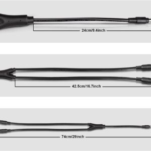 iGreely 8mm Splitter 8mm Female and Male Y Splitter Adapter Cable for Solar Panel RV Automotive Marine Portable Power Station Compatible with Jackery Goal Zero (8mm Male to 8mm Female x 2)