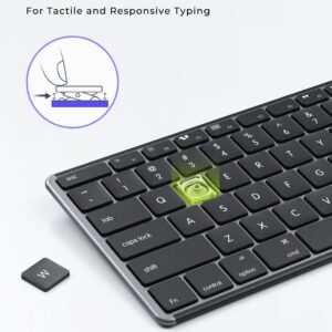 Wireless Bluetooth Keyboard and Mouse Compatible for Mac, seenda Stainless Steel Multi-Device Keyboard and Mouse Rechargeable with Number Pad, Compatible for Mac, iPad, iOS, Buetooth Keyboard