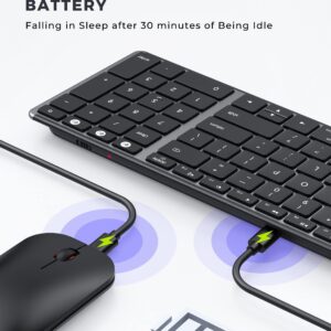 Wireless Bluetooth Keyboard and Mouse Compatible for Mac, seenda Stainless Steel Multi-Device Keyboard and Mouse Rechargeable with Number Pad, Compatible for Mac, iPad, iOS, Buetooth Keyboard