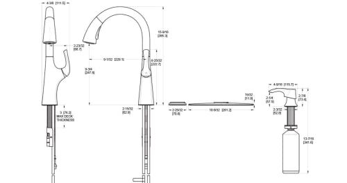 Ladera Kitchen Faucet with Soap Dispenser, F-529-7LRGS