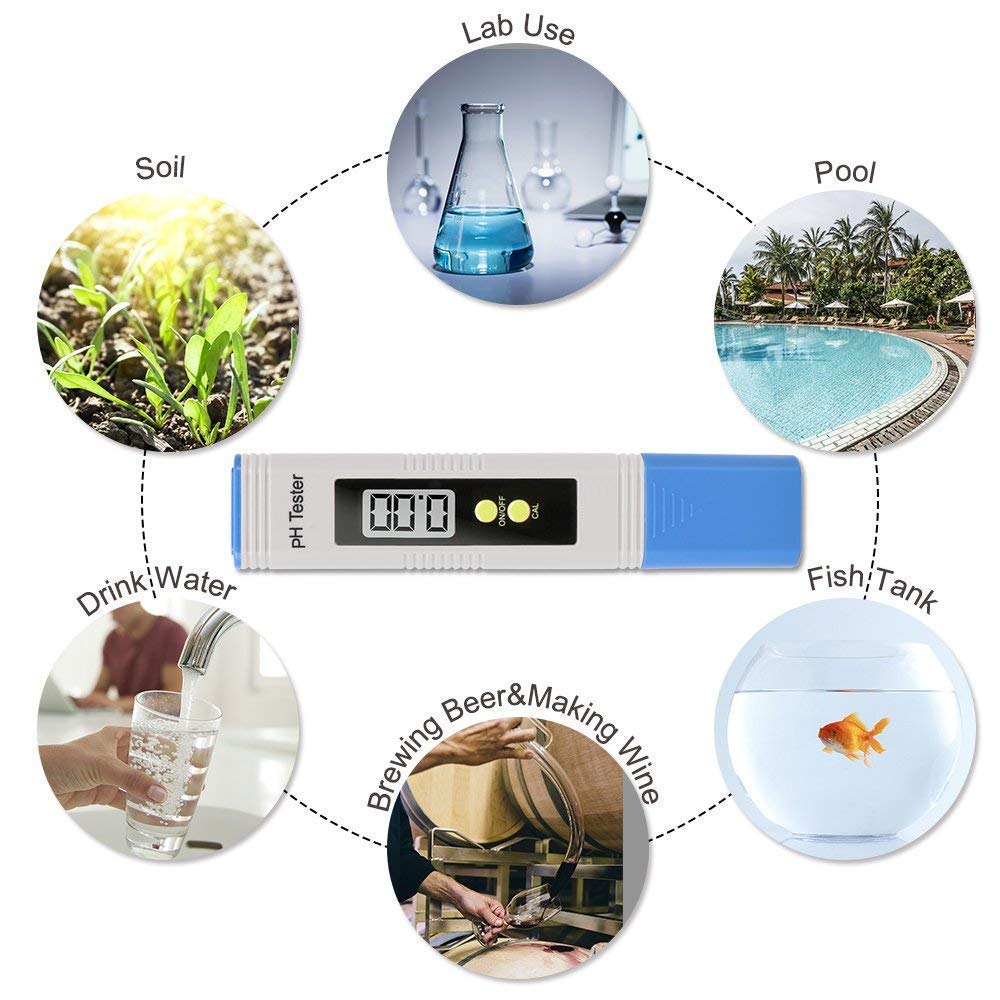 KoGI24 Digital PH Meter, PH Meter 0.01 PH High Accuracy Water Quality Tester with 0-14 PH Measurement Range for Household Drinking Water,Aquarium,Swimming Pools