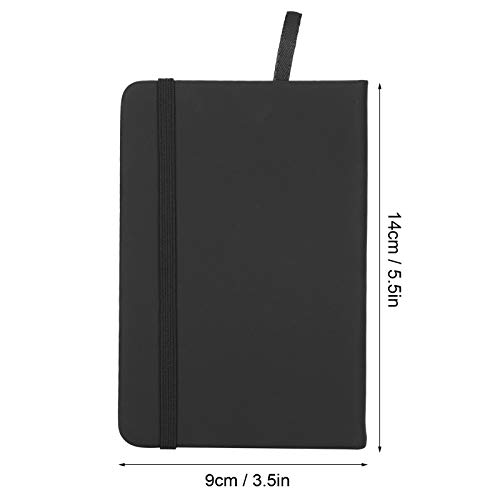 Notepad, Rounded Corners No Fluorescent Agent Strap Notebook, for Diary Writing(black)