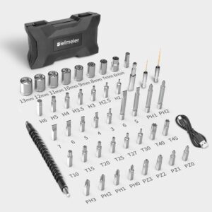 Bielmeier 4V Rechargeable Cordless Electric Screwdriver Kit, 44 Accessories Plus Flex Shaft, 6 Torque Settings, 5Nm, LED Light, Rechargeable Battery Power Electric Screwdrive Corrdless for Daily Work