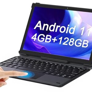 Android Tablet 10.1 inch, 2 in1 Android 11 Tablets with Keyboard, Octa-Core 4GB RAM 128GB ROM, 1920X1200 IPS Touchscreen,13MP Camera, 2.4G/5G WiFi, BT 5.0, Google GMS Certified Tablet PC