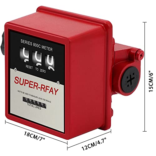 Fuel Flow Meter 1 Inch BSP Mechanical Gauge 3 Digital for Diesel Tank Transfer Pump Counter ±1% High Accuracy 32 GPM 142 PSI Gas Oil Flowmeters 20-120 LPM