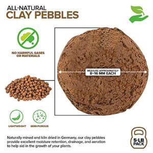 Stock Your Home 5Lbs LECA Balls Expanded Clay Pebbles Hydroponics Soil Supplies for Indoor Garden Plants - Organic Aquaponics Grow Media Drainage Layer Terrarium