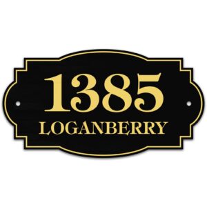 house address sign, house address plaque, indoor/outdoor use, 7x12 inch, 22 colors, reflective option, usa made by my sign center (victorian)