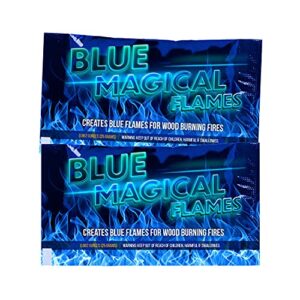 Magical Flames – Blue Flames - Create Blue Vibrant Flames for Fire Pit - (25 Pack) - Campfire, Bonfire, Outdoor Fireplace – Magical, Blue Funky, Mystic Flames – Twice The Color – Half The Price