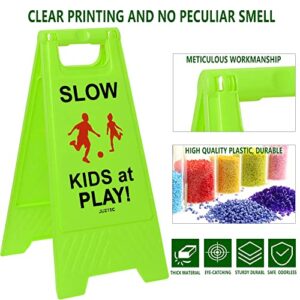 Juztec Slow Children Playing Sign For Street, Caution Kids At Play Safety Sign, Down crossing traffic signs outdoor (3 Pack)