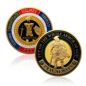 kanghe american military commemorative coin god armor, full-body armor challenge coin, warrior avenger commemorative armor coin.
