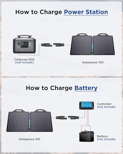 100W Potable ETFE Solar Panels, BigBlue Solarpowa100 Folding Solar Panel(24.6V/4.16A) with Kickstand, Compatible with Jackery/ECOFLOW/Anker/Goal Zero Power Station, Waterproof Camping Solar Charger