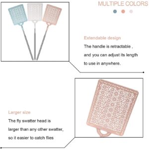 3 Pieces Fly Swatter Manual Retractable Fly Swatter Detachable Telescopic Fly Swatter, 3 Colors