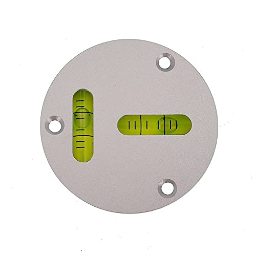 Metal round horizontal bubble T-type two-way level instrument metal level diameter 60mm accuracy 5 ′ / 2mm (silvery)