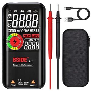 bside digital multimeter color lcd 3 results display 9999 counts voltmeter rechargeable with smart mode capacitance hz diode duty cycle voltage tester