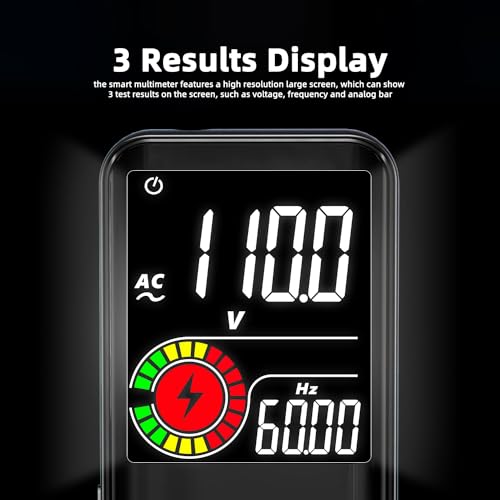 BSIDE Digital Multimeter Color LCD 3 Results Display 9999 Counts Voltmeter Rechargeable with Smart Mode Capacitance Hz Diode Duty Cycle Voltage Tester