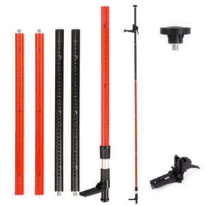 Laser Level Pole， Telescoping Tripod Pole 12FT/3.7M with Tripod Adjustable Mount 5/8''&1/4'' Thread for Bosch Dewalt Rotary and Line Rotary Lasers (MP2 Pole with Tripod)