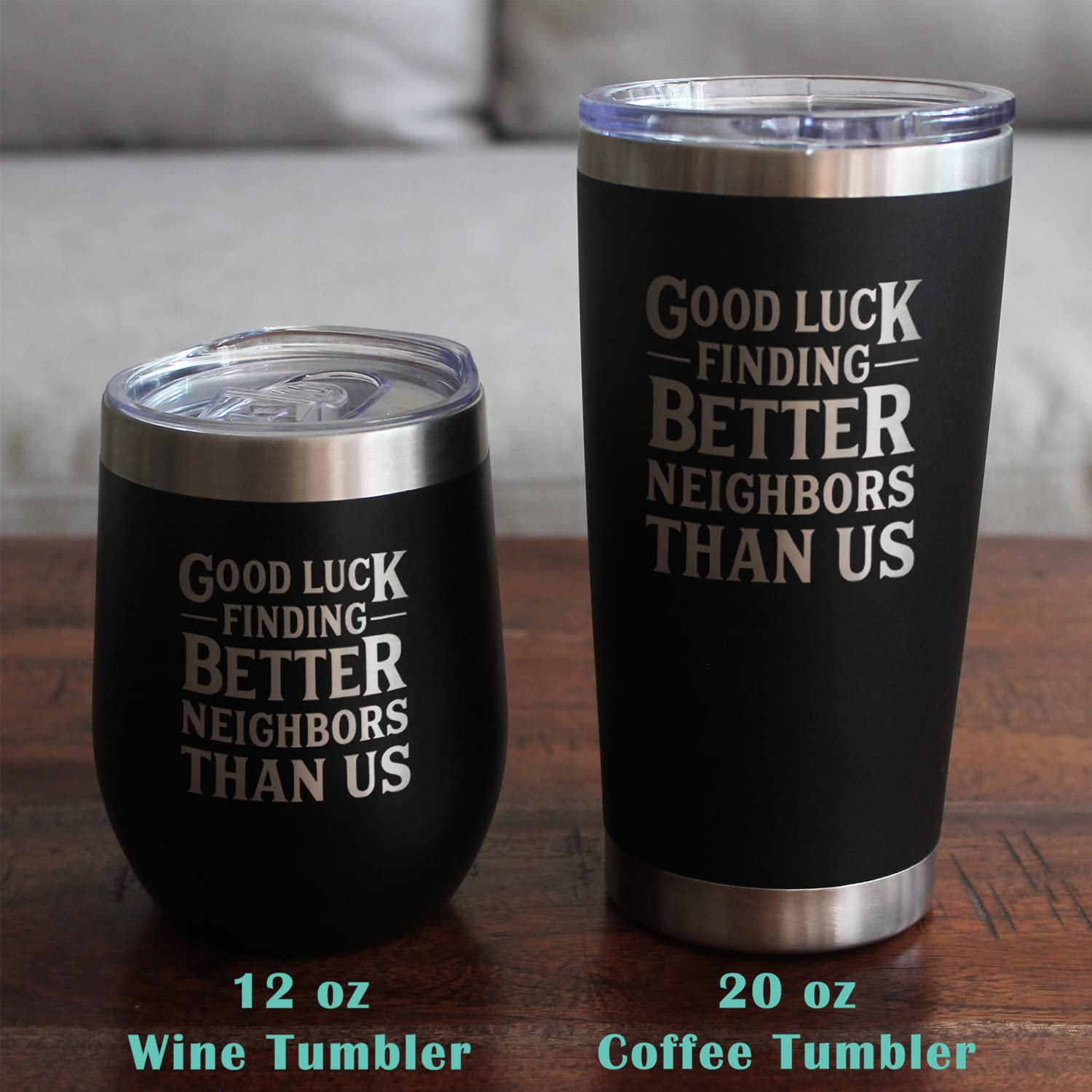 Good Luck Finding Better Neighbors Than Us - Pint Glass for Beer - Funny Farewell Gift For The Best Neighbor Moving Away - 16 oz Glasses