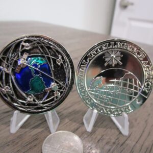 Lot of 3 Intelligence Challenge Coins NGA IC FVEY NSA Five Eyes Intelligence Community Grim Reaper National Geospatial Agency