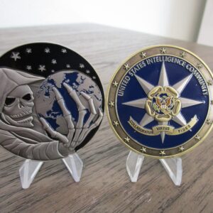 Lot of 3 Intelligence Challenge Coins NGA IC FVEY NSA Five Eyes Intelligence Community Grim Reaper National Geospatial Agency