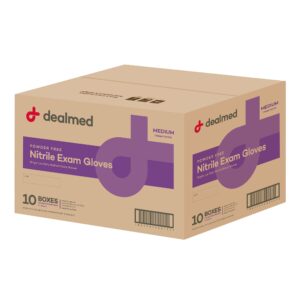 dealmed medical exam gloves – 2000 count medium nitrile gloves, disposable gloves, non-irritating latex free gloves, multi-purpose use medical gloves for a first aid kit and medical facilities