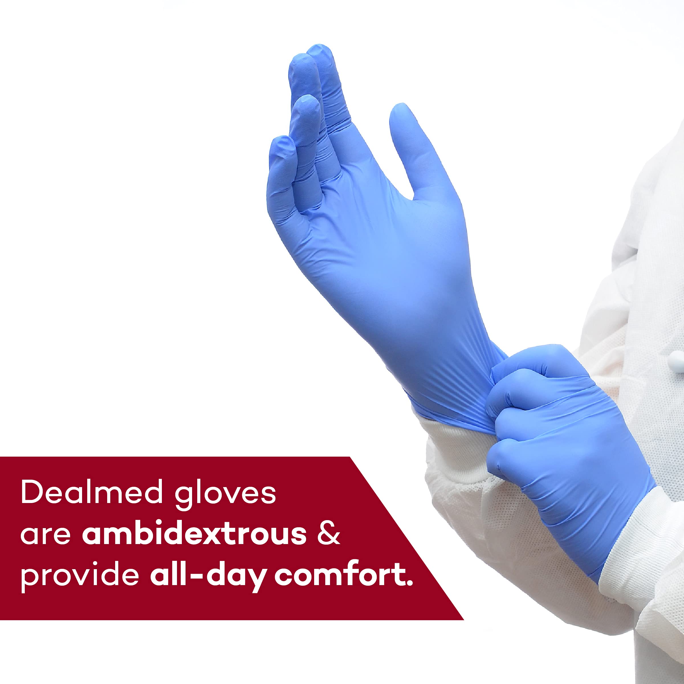 Dealmed Medical Exam Gloves – 2000 Count Medium Nitrile Gloves, Disposable Gloves, Non-Irritating Latex Free Gloves, Multi-Purpose Use Medical Gloves for a First Aid Kit and Medical Facilities