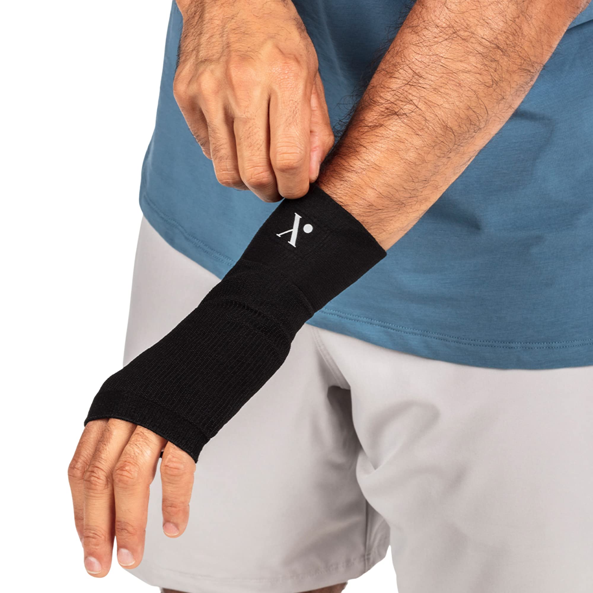 NUFABRX Wrist Compression Sleeve for Pain Relief, Medicine-Infused Hand and Wrist Support Compression Sleeves for Women and Men with Arthritis, Tendonitis and Carpal Tunnel