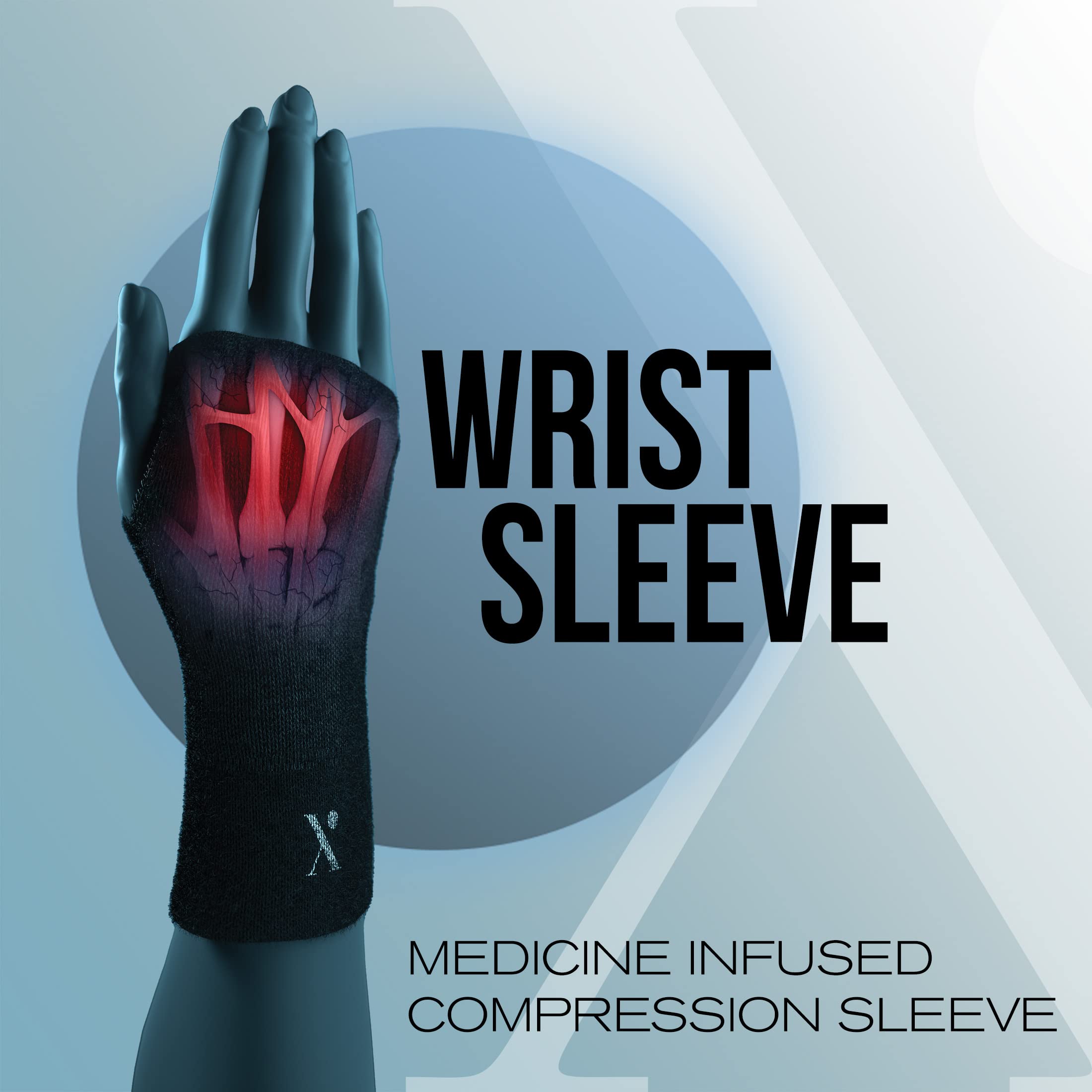 NUFABRX Wrist Compression Sleeve for Pain Relief, Medicine-Infused Hand and Wrist Support Compression Sleeves for Women and Men with Arthritis, Tendonitis and Carpal Tunnel