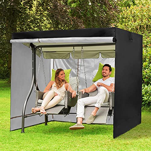 Outdoor Swing Cover 3 Triple Seater Hammock Cover Garden Swing Cover Garden Hammock Glider Chair Cover Patio Furniture Cover UV Resistant Swing Canopy Cover All Weather Protection