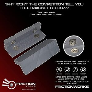 Frictionworks Vise Jaws - 4 Inch Pro Grade Magnetic Non-Scratch Covers Made in USA