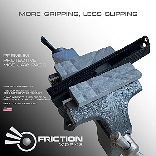 Frictionworks Vise Jaws - 4 Inch Pro Grade Magnetic Non-Scratch Covers Made in USA