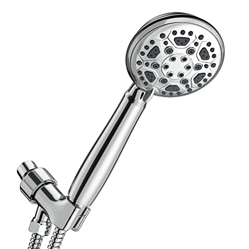 Shower Head, High Pressure 6-Setting Handheld Shower Head, Astomi Chrome Showerhead with 71 Inches Stainless Steel Hose and Adjustable Bracket