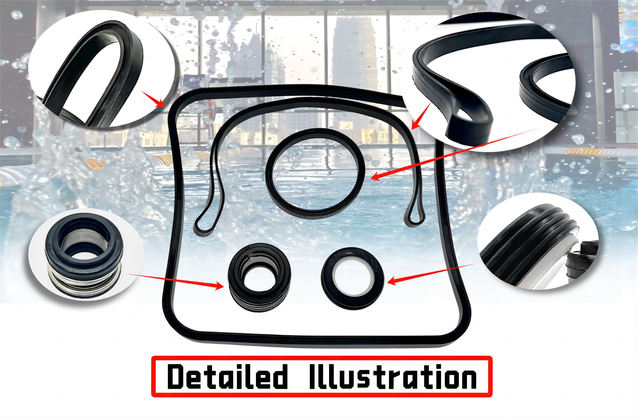 HCLLPS Super Pump Seal Replacement for Hayward Go Kit 3. All 3 Gaskets & Shaft Seal. Fits All SP1600, SP2600 in Regular, X, VSP Models. SPX1600TRA SP1600Z2 PS-201 SPX1600R SPX1600S SPX1600T Pool