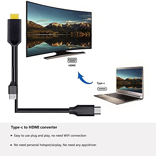 ECDREAM USB C to HDMI Cable,Phone toTV Adapter 6Ft 4K Display & Charging for MacBook Pro/iPad Pro/Chromebook/Laptop/Samsung Phones to TV/Monitor/Projector