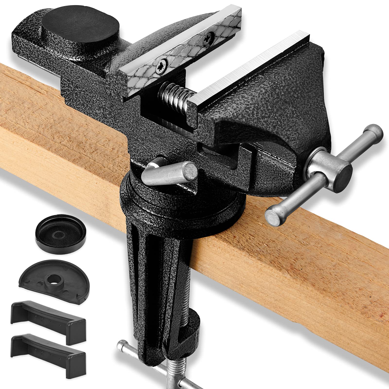 Table Vise or Bench Vise Universal, 360° Swivel Clamp-On Vise Portable Home Vice 3.2'' for Woodworking, Cutting Conduit, Drilling, Metalworking