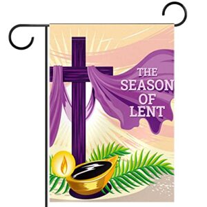 garden flag holy week. the time of lent. 12×18 inch double sided design decorative yard banner garden flag holiday flag for party home outdoor decoration